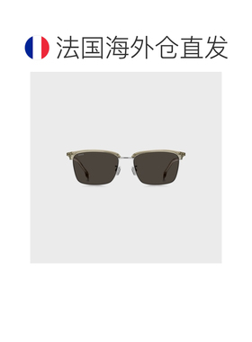 自营欧洲直邮HUGO BOSS雨果 男士浅米色钛金属镜腿激光logo太阳镜