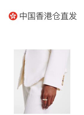 1h可退 香港直邮MCQUEEN 亚历山大 麦昆 女士 骷髅头精饰戒指珍珠