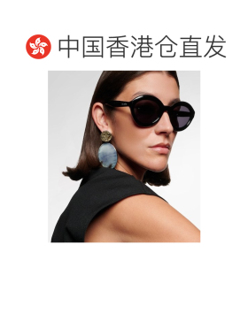 香港直邮alaia 女士 Lettering 徽标圆形太阳眼镜