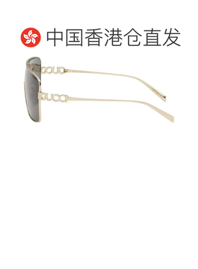 1h可退 香港直邮Gucci 古驰 女士 金色 Block Bending Mask 太阳