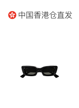 1h可退 香港直邮Gucci 古驰 女士 黑色 GG Big Cat Eye 太阳镜 GG