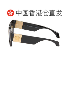 1h可退 香港直邮versace 范思哲 男士 黑色 Medusa Plaque 太阳镜