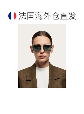 自营欧洲直邮Ferragamo菲拉格慕 女士金色/绿色金属长方形太阳镜