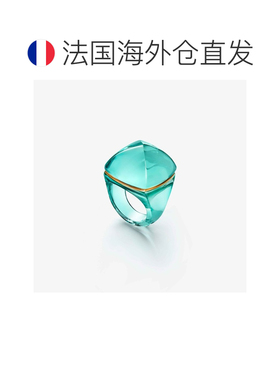 自营欧洲直邮Baccarat巴卡拉 Medicis女士蓝色水晶金线戒指