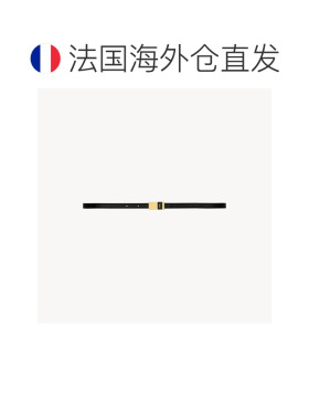 自营欧洲直邮YSL圣罗兰 女士黑色牛皮袖扣式搭扣腰带1.2cm配饰