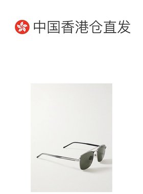 1h可退 香港直邮Saint Laurent 圣罗兰 女士 飞行员醋纤镀银太阳
