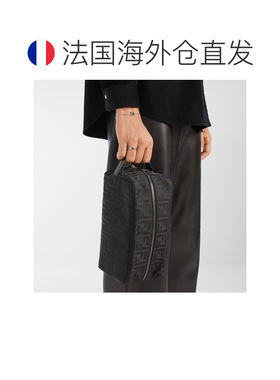 自营欧洲直邮Fendi芬迪 FF男士银色/黑色金属链条手链