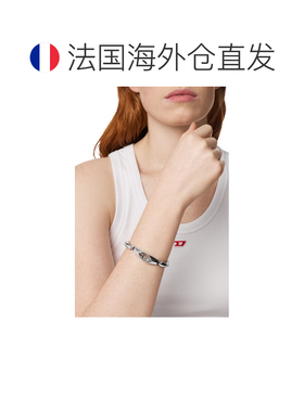 自营欧洲直邮Diesel迪赛 女士银灰色不锈钢手镯