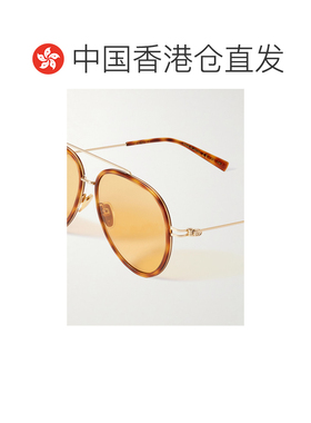 1h可退 Gucci 古驰 男士 HAVANA-GOLD-ORANGE INJECTION 太阳眼镜