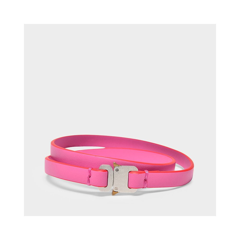 欧洲直邮ALYXMicro Buckle Belt in Pink Leather - 图0