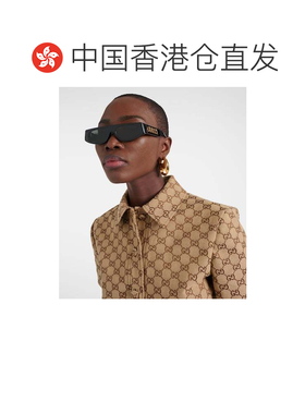 1h可退 香港直邮Gucci 古驰 女士 徽标矩形太阳眼镜 000919