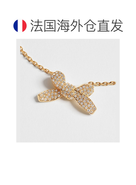 自营1h可退 欧洲直邮Dior迪奥 Delicate Bow女士金色金属镶嵌水晶