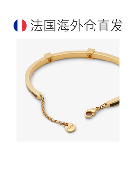 自营欧洲直邮Fendi芬迪 Forever Fendi女士黑色金色金属FF Logo手