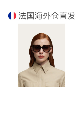自营欧洲直邮Ferragamo菲拉格慕 女士玳瑁色醋酸纤维几何大太阳镜
