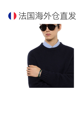 自营欧洲直邮GUCCI古驰 Interlocking绿色皮革互扣式双G手镯男女