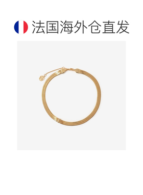 自营欧洲直邮Burberry博柏利 Check女士金色黄铜刻纹项链蛇骨链