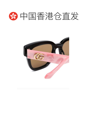 1h可退 香港直邮Gucci 古驰 女士 徽标太阳镜 GG0998S black黑色