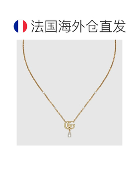 自营欧洲直邮Gucci古驰GG Marmont系列女士黄金色金属吊坠项链新