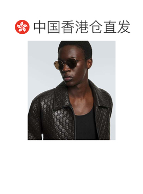1h可退 香港直邮Gucci 古驰 男士 圆形太阳眼镜 metal金属色 舒适