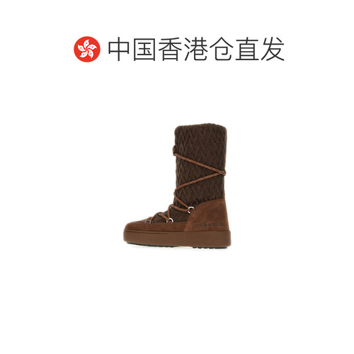 香港直邮moon boot 月亮靴 女士 blend Ltrack 巧克力色羊毛靴子 - 图1
