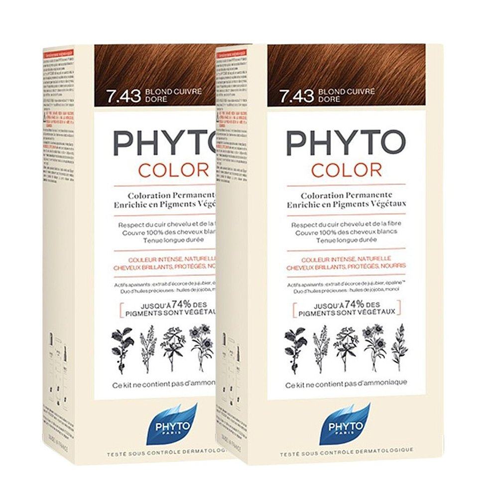 欧洲直邮Phyto发朵短效染发剂224ml#7.43号金铜色含玉米油温和,淘宝优惠券,粉丝福利购,淘宝优惠卷