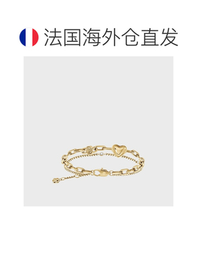 自营欧洲直邮HUGO BOSS雨果博斯 AMARA女士金色精钢徽标细节手链