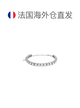 自营欧洲直邮Diesel迪赛 女士银灰色银材质钻石手链