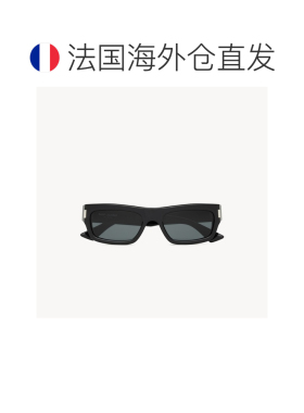 自营欧洲直邮YSL圣罗兰 SL 837女士黑色醋酸纤维矩形太阳镜