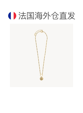 自营欧洲直邮YSL圣罗兰 CASSANDRE女士古金色黄铜奖章项链