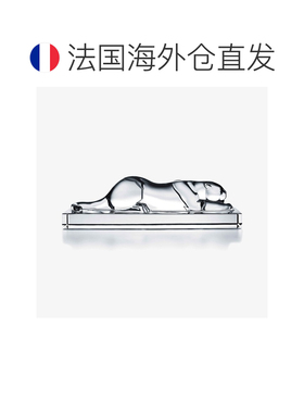 欧洲直邮Baccarat巴卡拉 Heritage透明水晶猎豹摆件