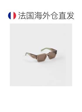 自营欧洲直邮PRADA普拉达 Symbole男士透茶色醋酸纤维方形太阳镜