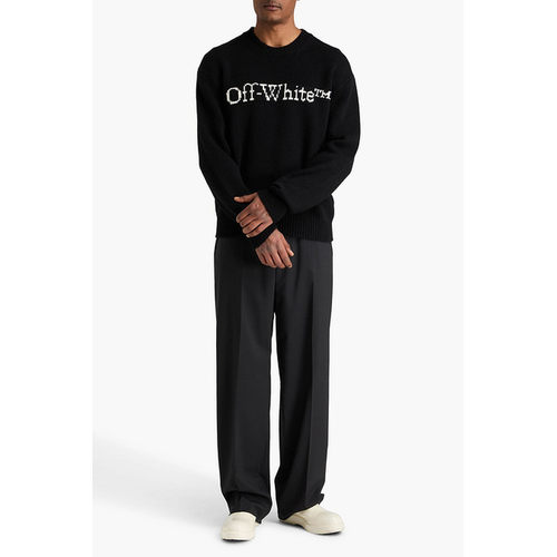 1h可退 香港直邮off-white 男士 黑色 Big Bookish 毛衣 OMHE167F - 图0
