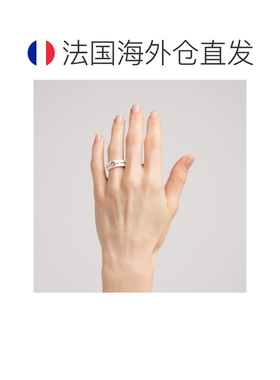 自营欧洲直邮GUCCI古驰 Interlocking女士白色锆石戒指