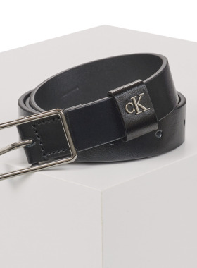 欧洲直邮Calvin Klein Jeans纺织配件女真皮皮带/腰带黑色SQUARE