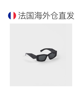 自营欧洲直邮PRADA普拉达 女士深灰色醋酸纤维三角形徽标太阳镜
