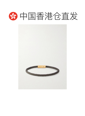 1h可退 香港直邮Tom Ford 汤姆 福特 男士 编织皮革镀金手链 JM02