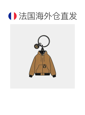 自营欧洲直邮Carhartt WIP Active棕色锌合金夹克造型钥匙扣男女