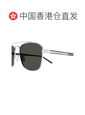 香港直邮Saint Laurent 圣罗兰 女士 银色水晶灰色金属太阳眼镜 S