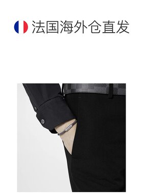 自营1h可退 欧洲直邮LV/路易威登 男士银色/黑色金属/帆布手链新