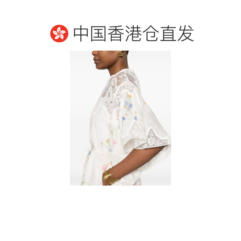 1h可退 香港直邮ZIMMERMANN 女士 LUCKY 亚麻迷你连衣裙 4547DSS2,淘宝优惠券,粉丝福利购,淘宝优惠卷