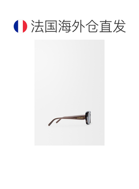 自营欧洲直邮LOEWE罗意威 女士棕色醋酸细框矩形太阳镜