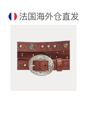 欧洲直邮自营RalphLauren拉夫劳伦 RRL压花皮革双层腰带情人节礼