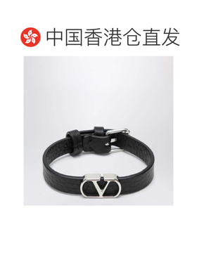 香港直邮valentino 华伦天奴 男士 VLogo 标志木纹小牛皮牛皮,黑