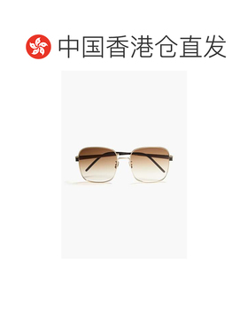 香港直邮Saint Laurent 圣罗兰 女士 方形框镀金金属太阳眼镜 SLM