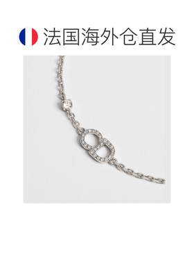 自营欧洲直邮Dior迪奥 CD Signature女士银色金属水晶手链