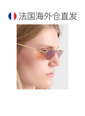 自营欧洲直邮PRADA普拉达 女士樱桃色/赭石色镜片金属太阳镜