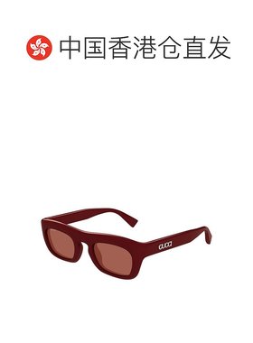 1h可退 香港直邮Gucci 古驰 男士 几何框太阳镜 GG1777S red红色