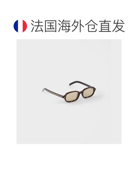 自营欧洲直邮PRADA普拉达 女士黄色醋酸纤维标志性金属牌太阳镜