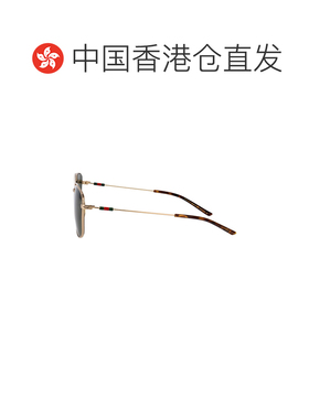 1h可退 香港直邮Gucci 古驰 男士 GOLD-GOLD-GREEN 金属太阳眼镜