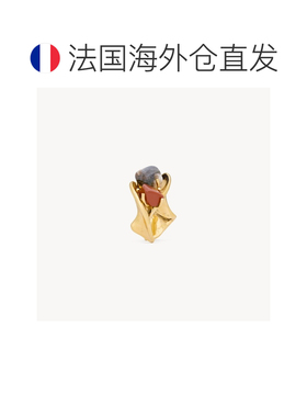 自营欧洲直邮YSL圣罗兰 女士红色/斑点黑/金色黄铜扭纹开口手镯